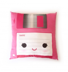 Cojín kawaii diskette rosa