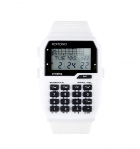 Reloj Komono calculadora blanco