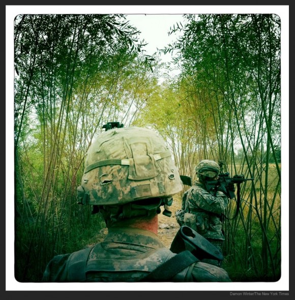 Imagen en la guerra de Afganistán de Damon Winter tomada con el Iphone
